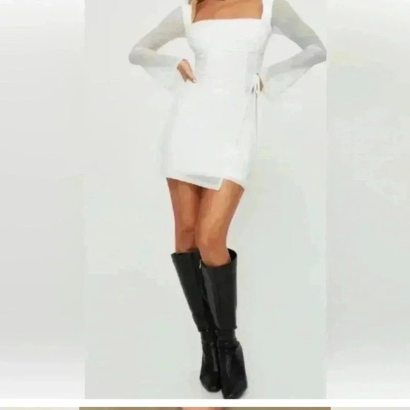 COPY - Princess Polly White Martinez Fit and Flare Mini Dress - Picture 1 of 8